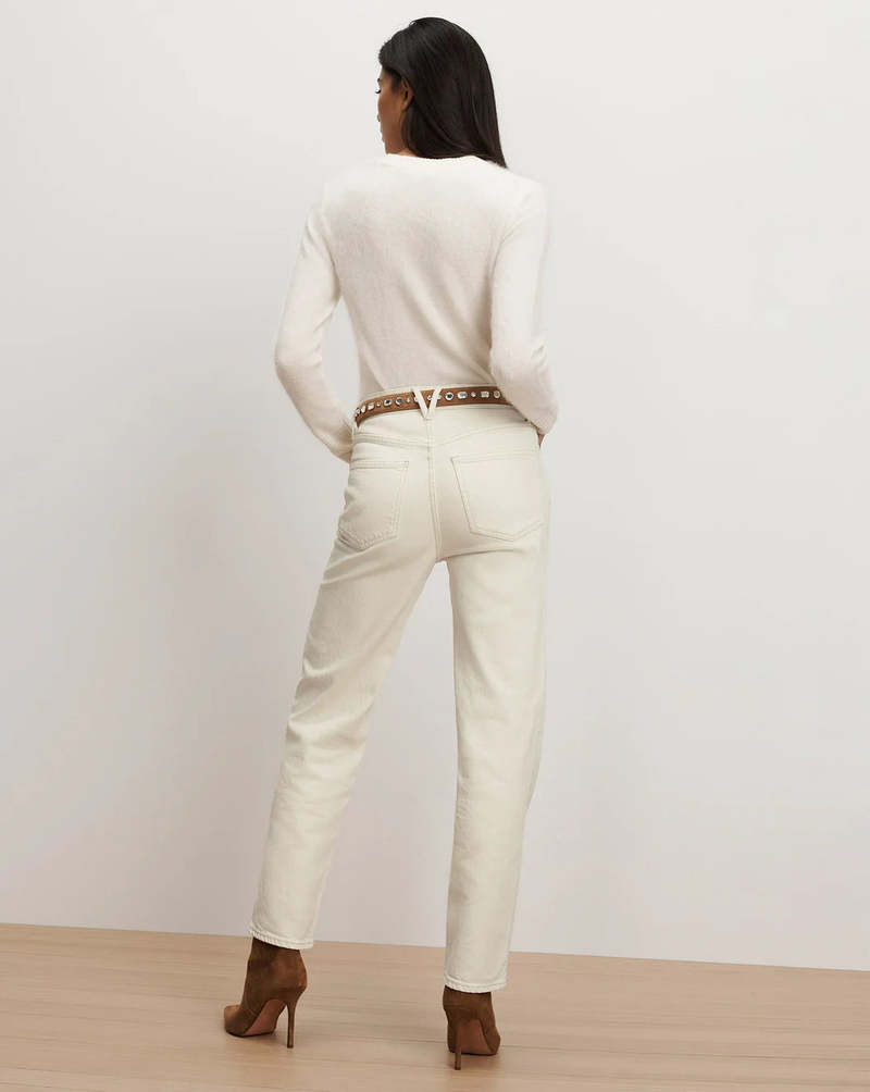 Veronica Beard Leah Straight-Leg Jeans - Ecru