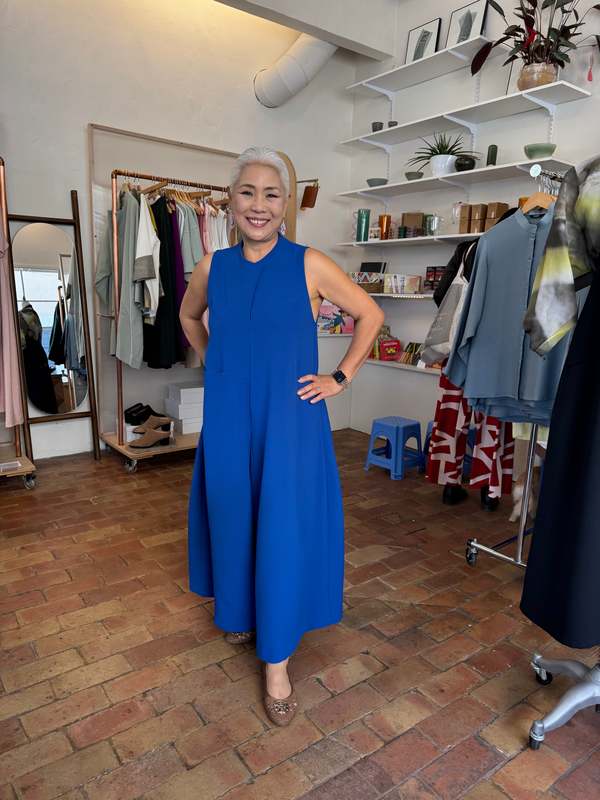 KAAREM Petal Bloom High Collar Tapered Jumpsuit