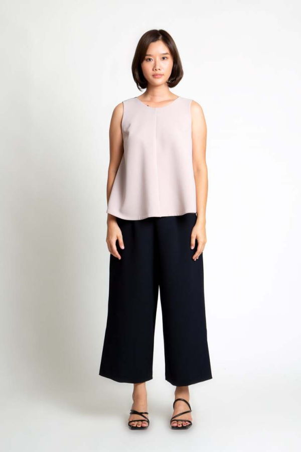 KAAREM Three-Two A-Line Colorblock Top