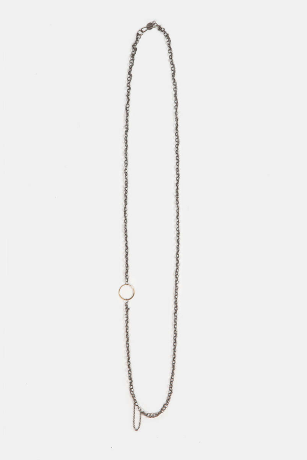 Melissa Joy Manning Chain with Ring Necklace - Silver/14K Gold
