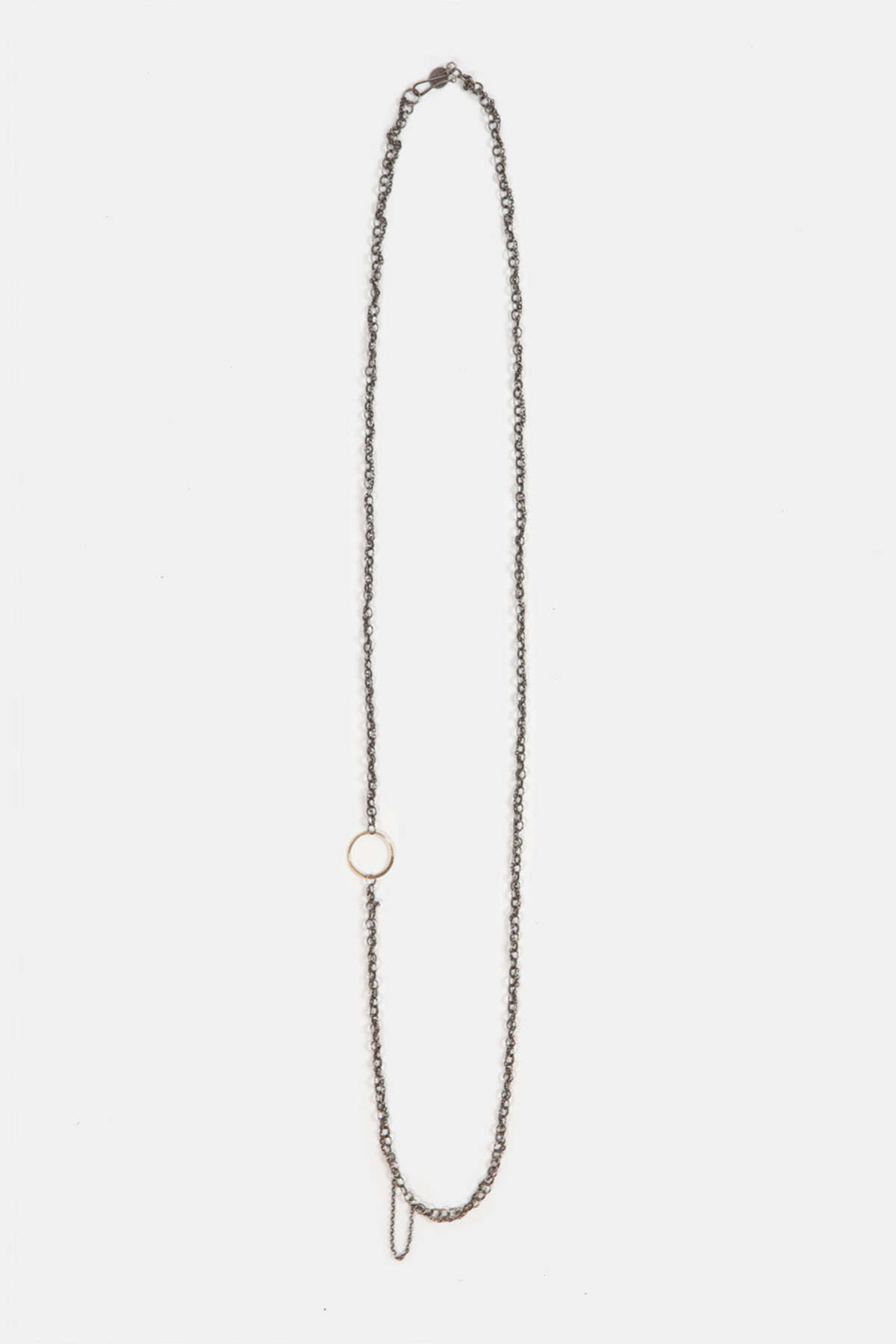 Melissa Joy Manning Chain with Ring Necklace - Silver/14K Gold - Image 1 of 3