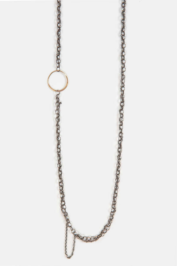 Melissa Joy Manning Chain with Ring Necklace - Silver/14K Gold