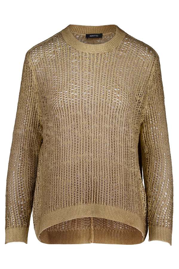 Avant Toi Laminated Crew Pullover Sweater - Sughero