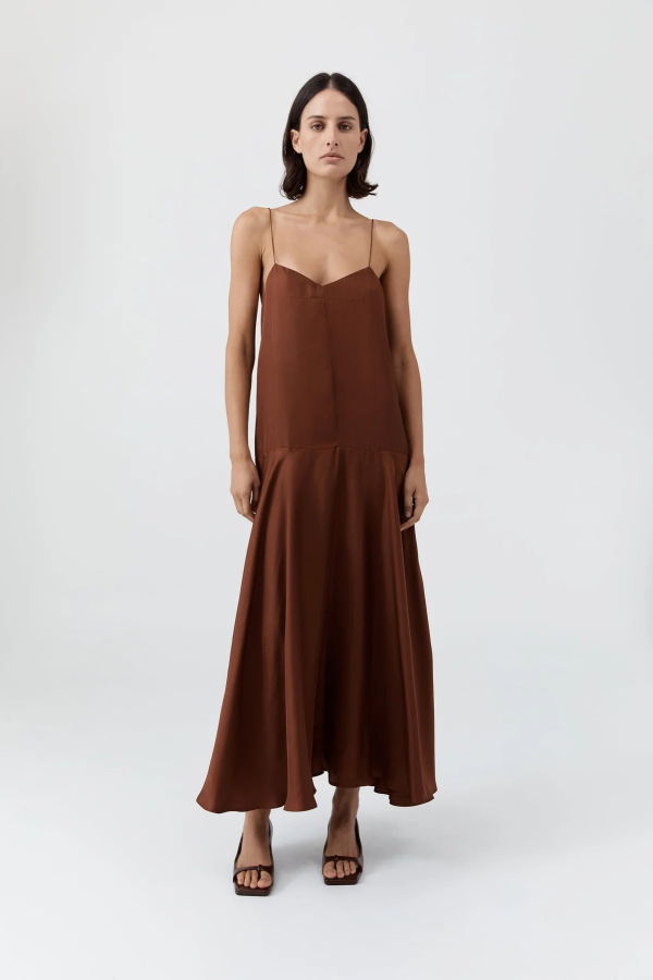 St. Agni Silk Twill Relaxed Slip Dress
