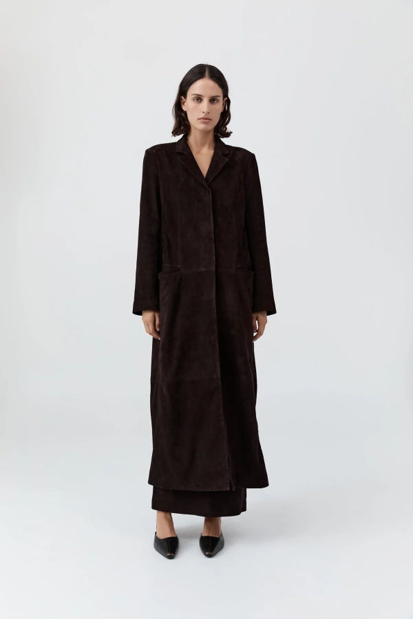 St. Agni Suede Tailored Coat
