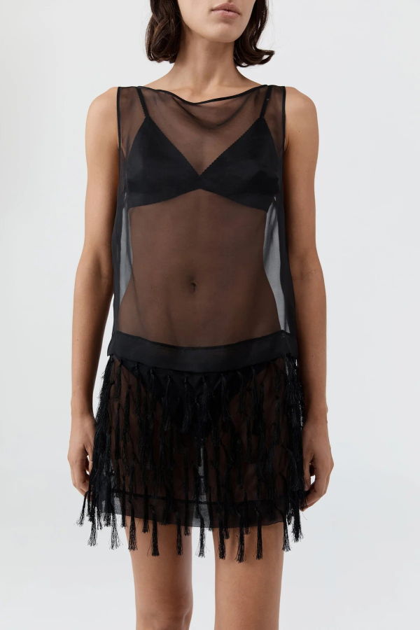 St. Agni Tassel Shift Mini Dress