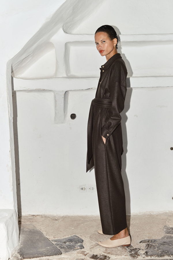 Datura Boiled Wool Ren Jumpsuit - Mocha