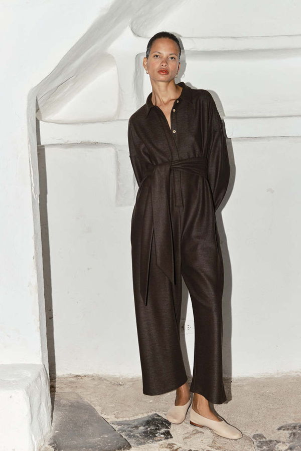 Datura Boiled Wool Ren Jumpsuit - Mocha