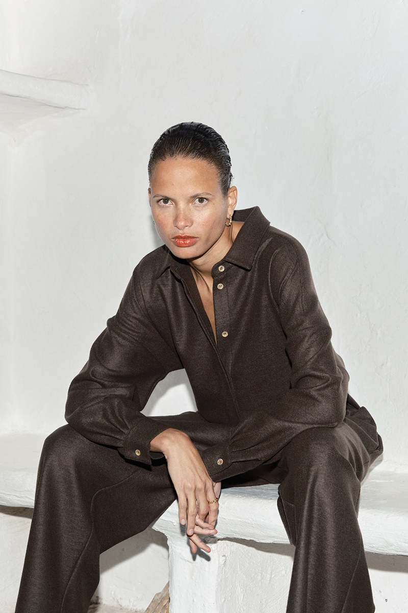 Datura Boiled Wool Ren Jumpsuit - Mocha