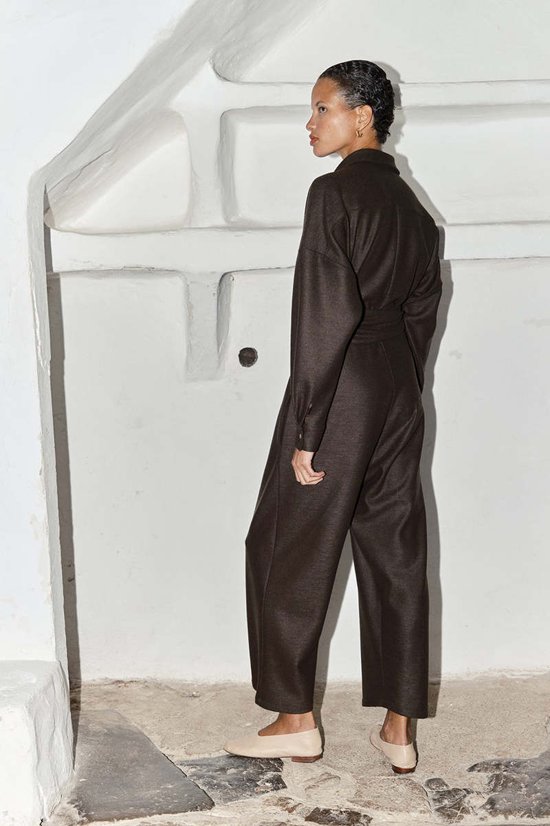Datura Boiled Wool Ren Jumpsuit - Mocha