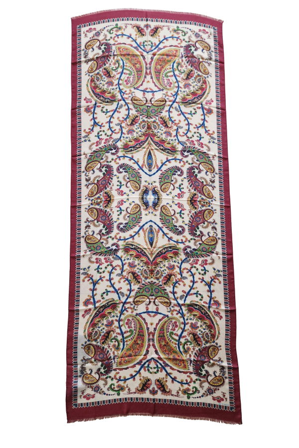Etro Paisley & Floral Print Silk Blend 70 x 170 Sheer Scarf - Multicolor