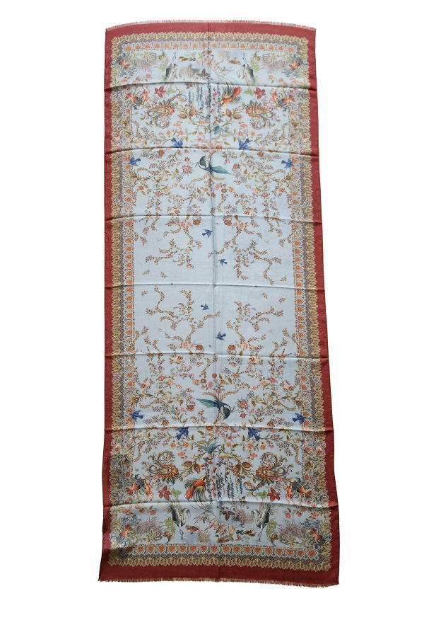 Etro Paisley & Floral Print Silk Blend 70 x 170 Sheer Scarf - Multicolor