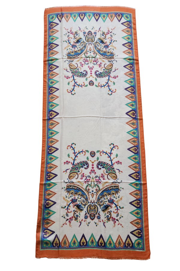 Etro Paisley & Floral Print Silk Blend 70 x 170 Sheer Scarf - Multicolor