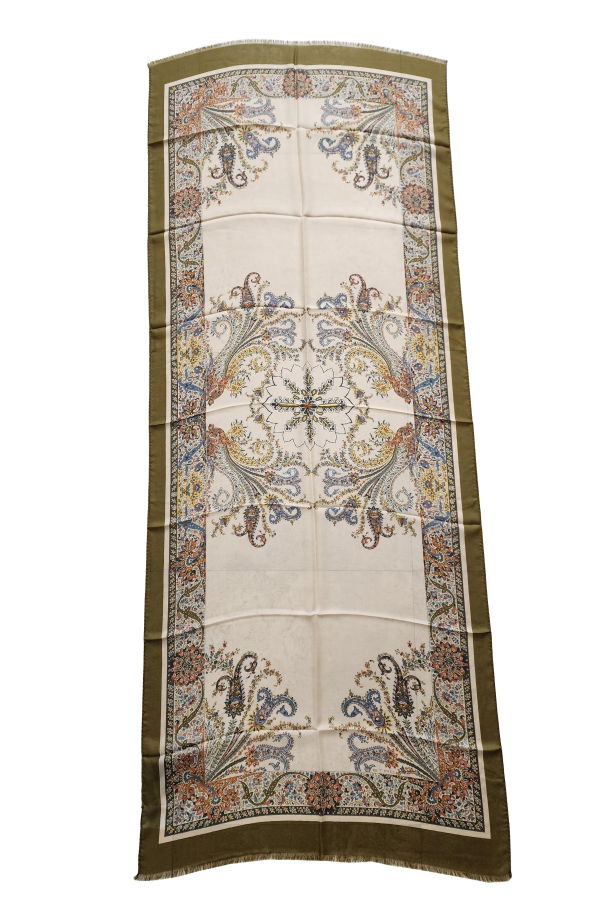 Etro Paisley & Floral Print Silk Blend 70 x 170 Sheer Scarf - Multicolor