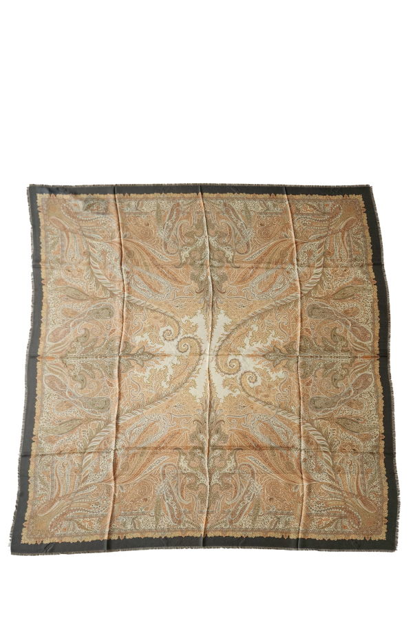 Etro Paisley & Floral Wool Blend Sheer Scarf - Multicolor