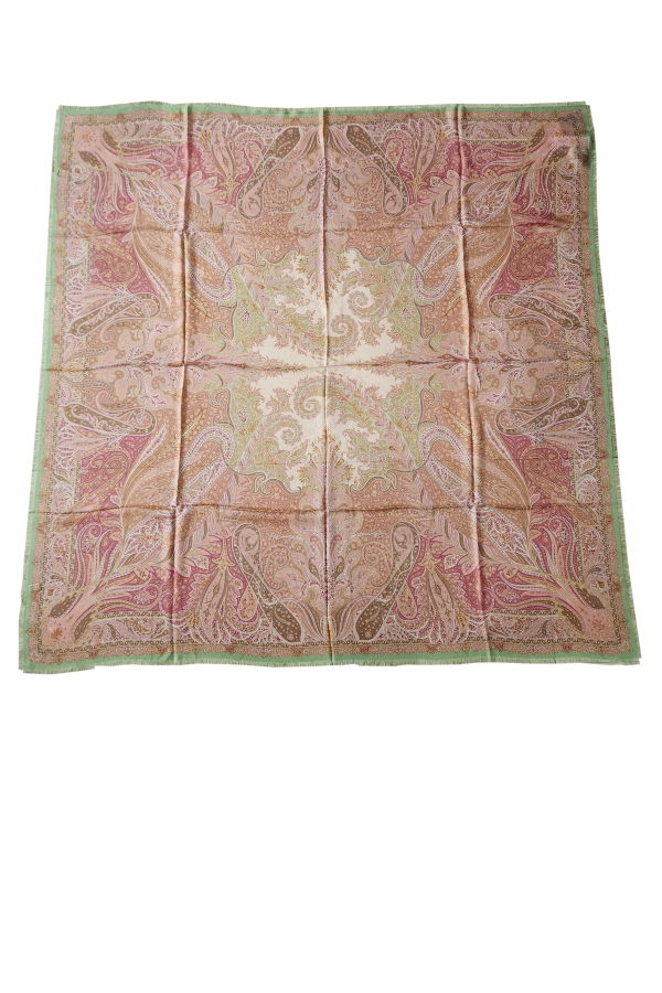 Etro Paisley & Floral Wool Blend Sheer Scarf - Multicolor