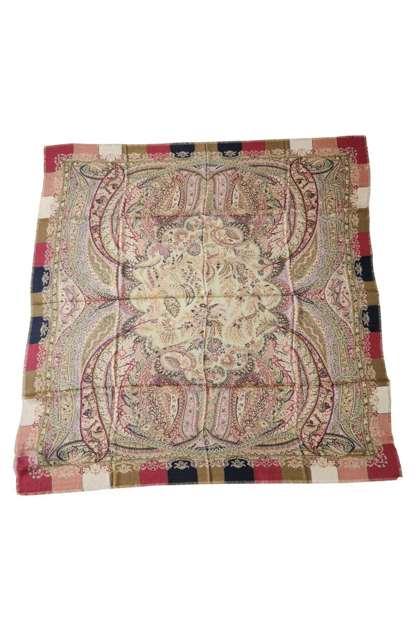 Etro Paisley & Floral Wool Blend Sheer Scarf - Multicolor