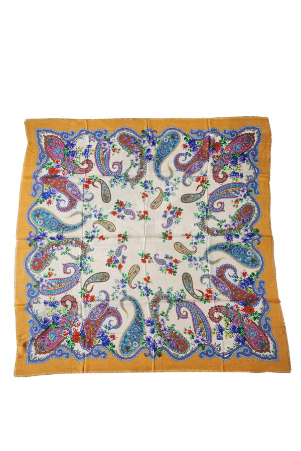 Etro Paisley & Floral Wool Blend Sheer Scarf - Multicolor