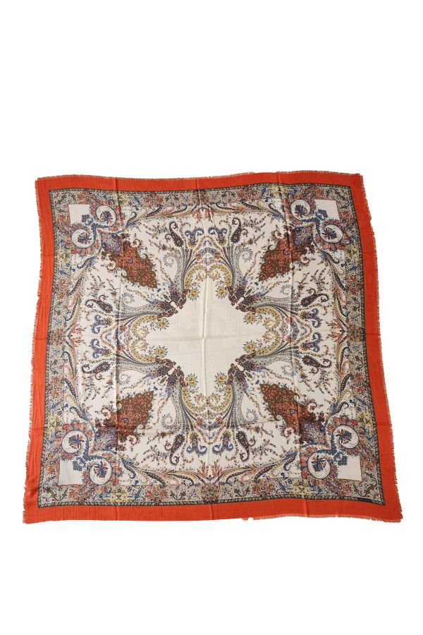 Etro Paisley & Floral Wool Blend Sheer Scarf - Multicolor