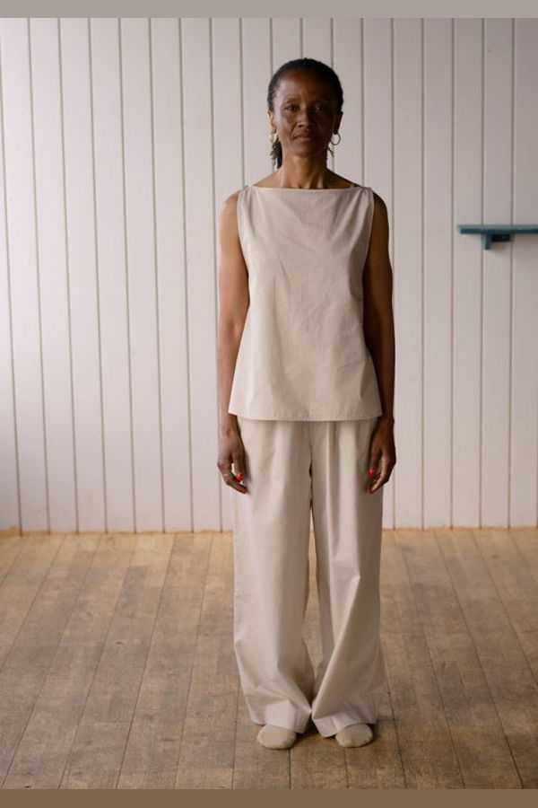 Baserange Decti Top - Brown Stripe