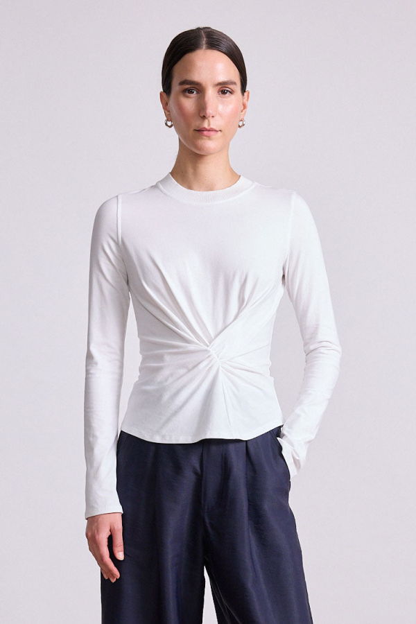 Apiece Apart Volta Long Sleeve Top - Cream