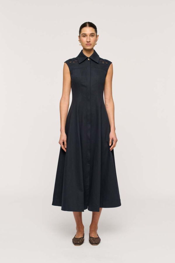 Clea Franca Midi Dress - Navy
