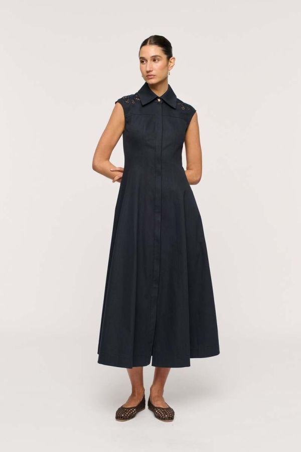 Clea Franca Midi Dress - Navy
