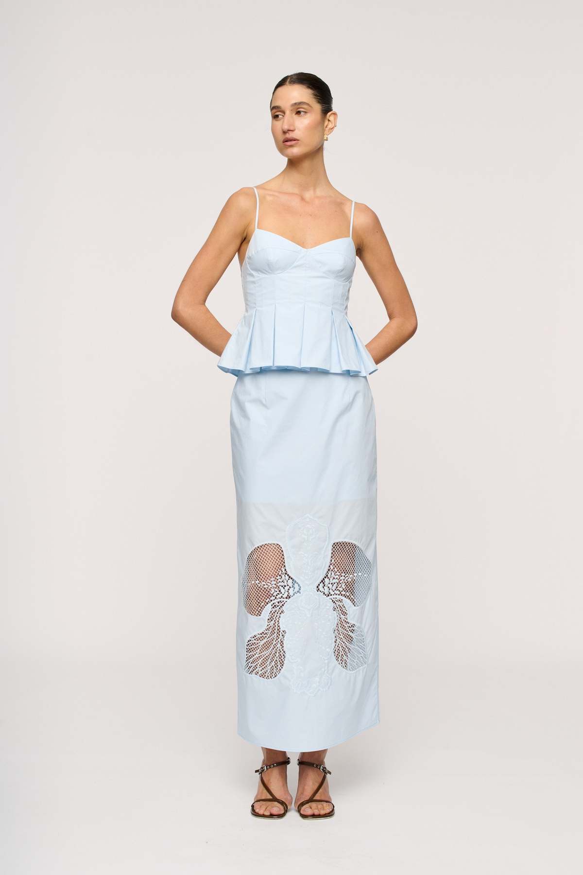 Clea Iris Pleat Top - Blue Tint - Image 2 of 4