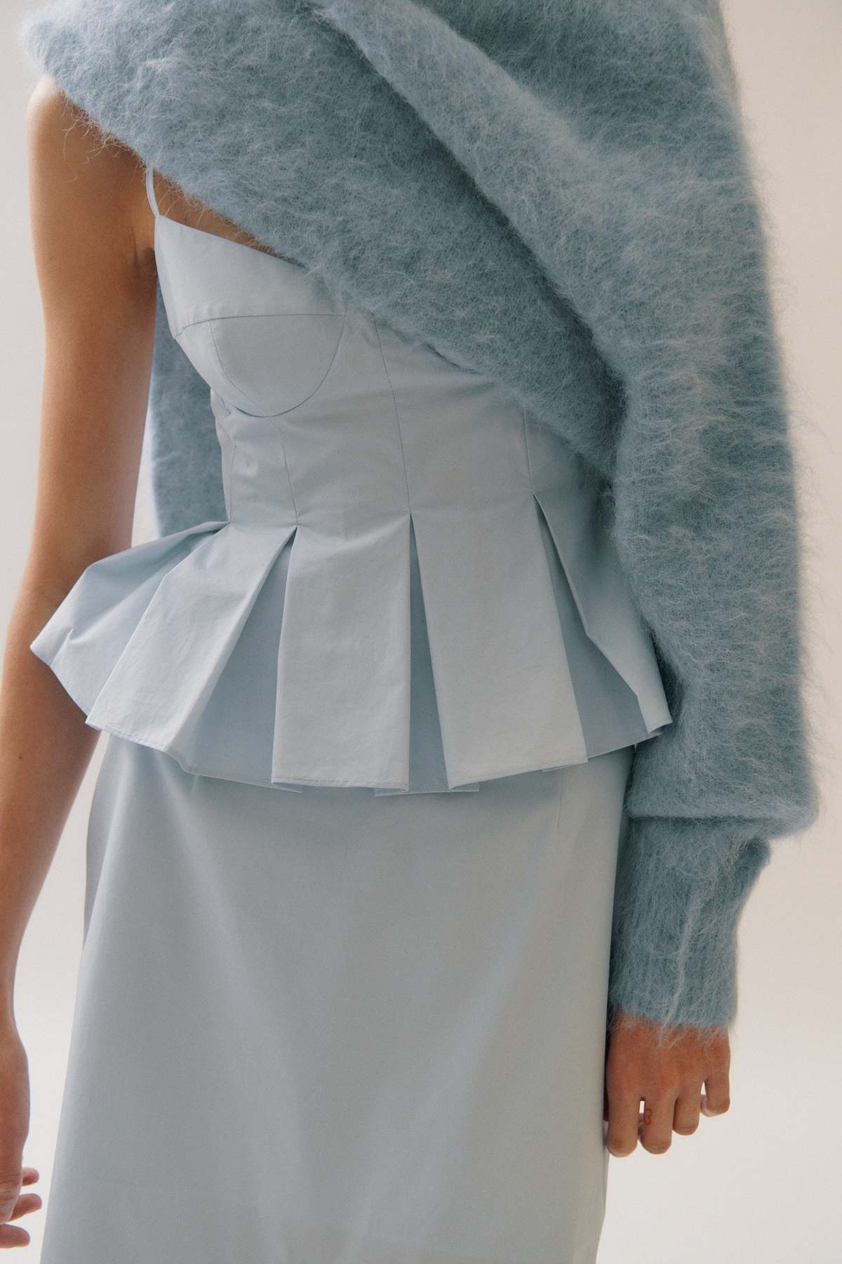 Clea Iris Pleat Top - Blue Tint - Image 4 of 4