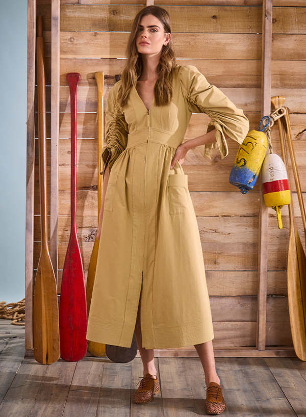 Hunter Bell NYC Lavin Dress - British Khaki