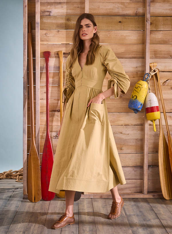 Hunter Bell NYC Lavin Dress - British Khaki