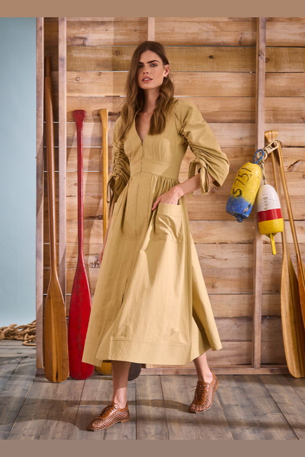 Hunter Bell NYC Lavin Dress - British Khaki