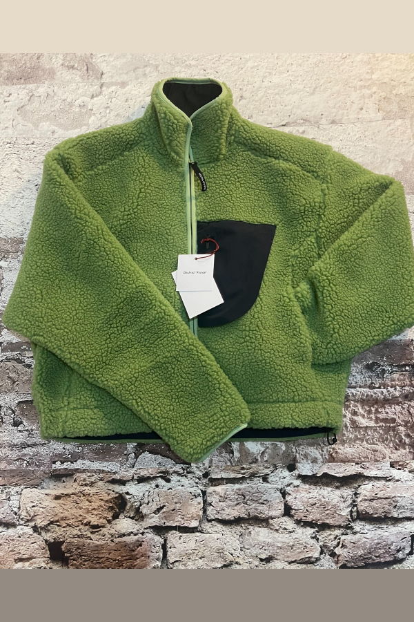 District Vision Cropped Wool Pile Fleece Jacket - Matcha
