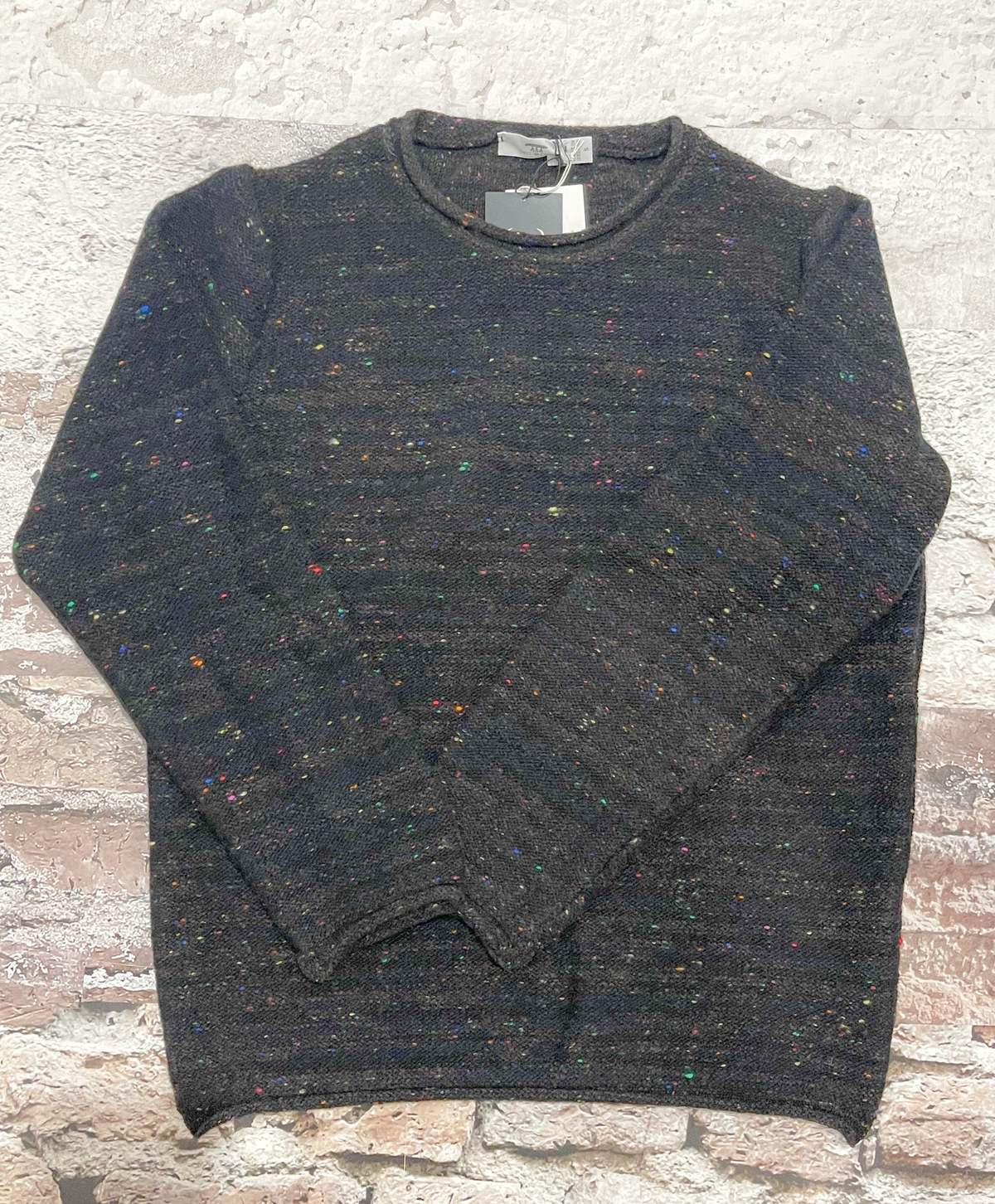 Inis Meáin Flecked Roll Neck Sweater - Navy/Brown - Image 1 of 1