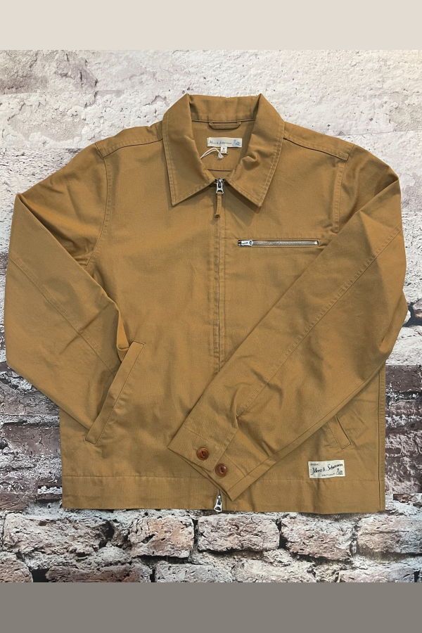 Merz b. Schwanen JKT07 Organic Zipped Twill Jacket - Khaki
