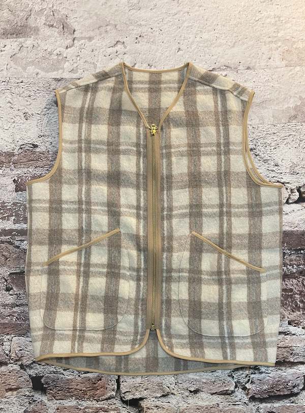 Fortela Plaid Wool Sherpa Vest