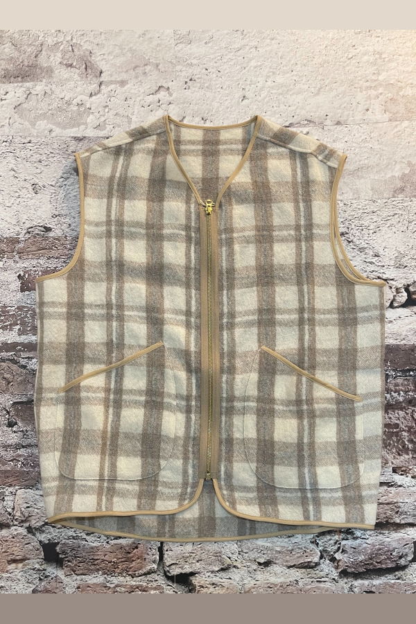 Fortela Plaid Wool Sherpa Vest