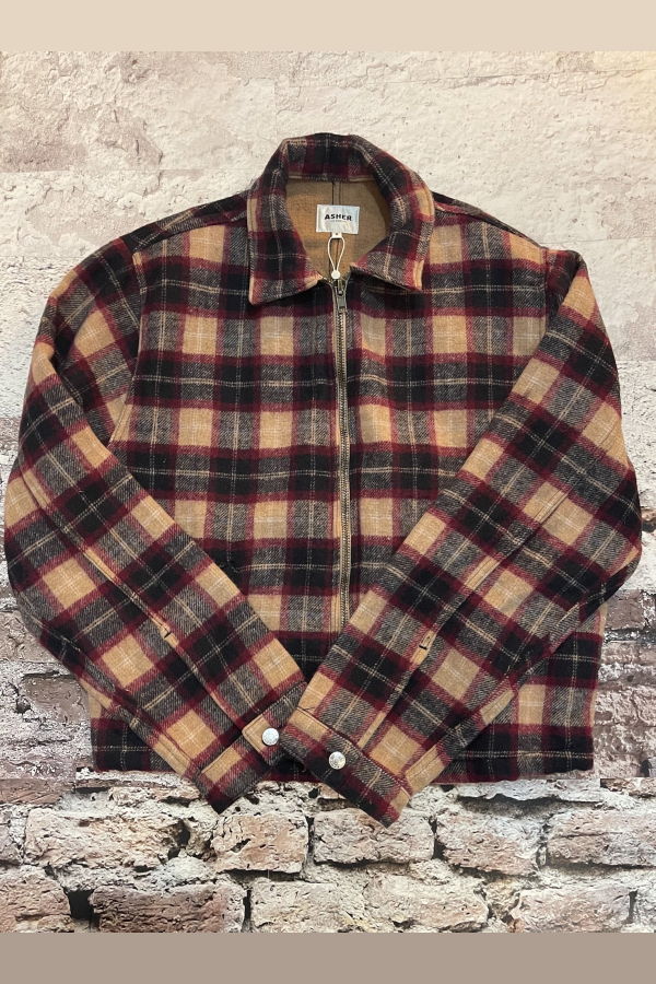 Asher Plaid Zip Jacket - Red/Brown