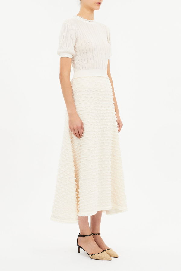 Ulla Johnson Josanna A-Line Midi Skirt - Ivory