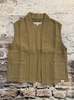Merz b. Schwanen Padded Cotton Vest - Dusted Khaki - Thumbnail 1