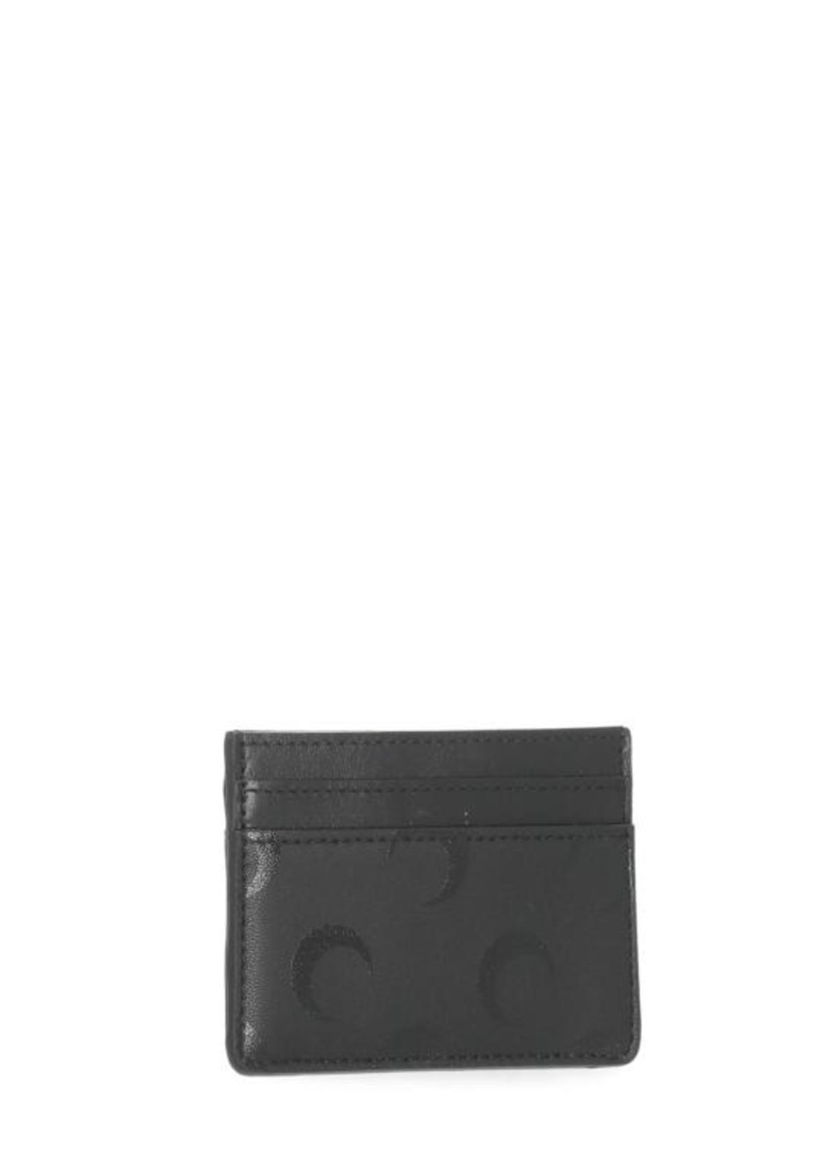 MARINE SERRE Moon Screen Print Leather Card Holder - Anthracite - Image 2 of 6
