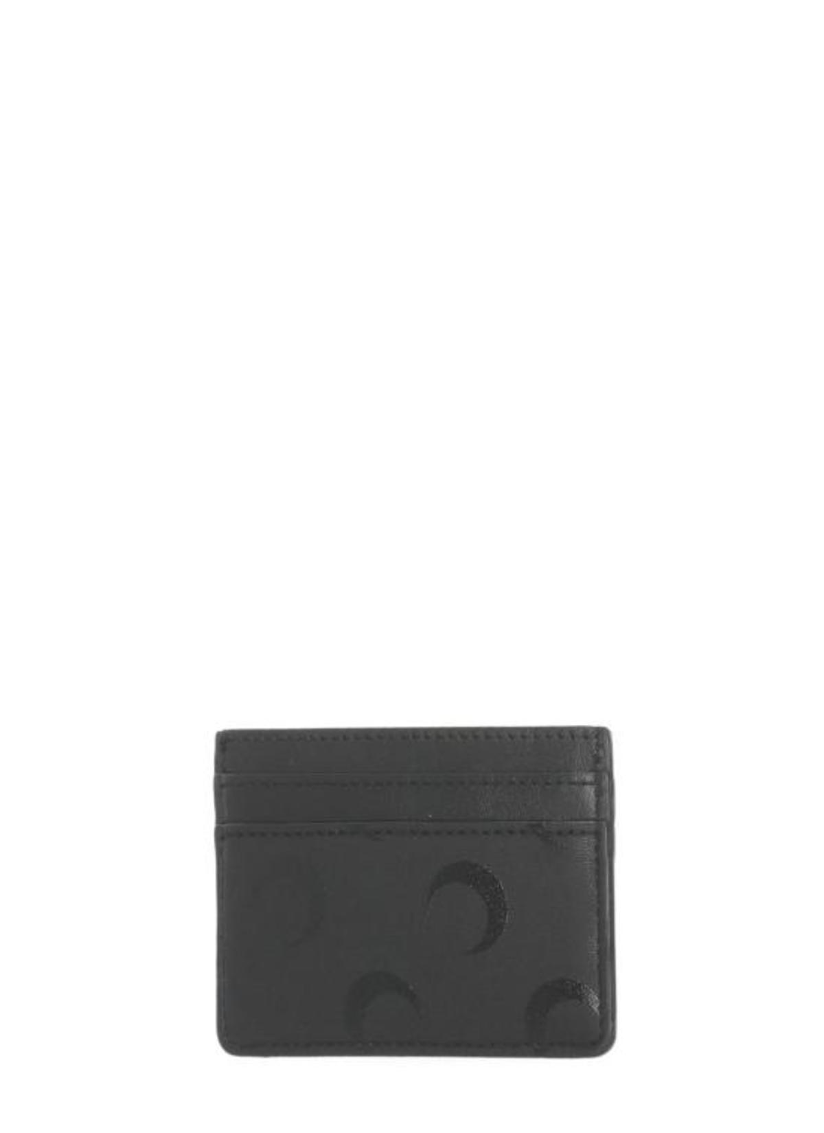 MARINE SERRE Moon Screen Print Leather Card Holder - Anthracite - Image 3 of 6