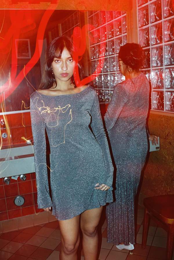 Gil Rodriguez Shimmer Knit Elektra Dress