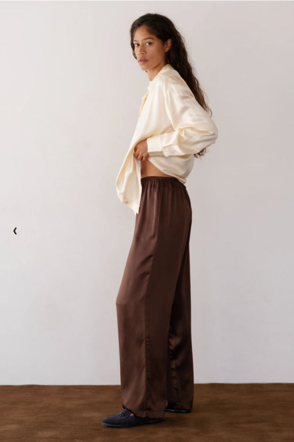 Donni. The Silk Simple Pant - Espresso