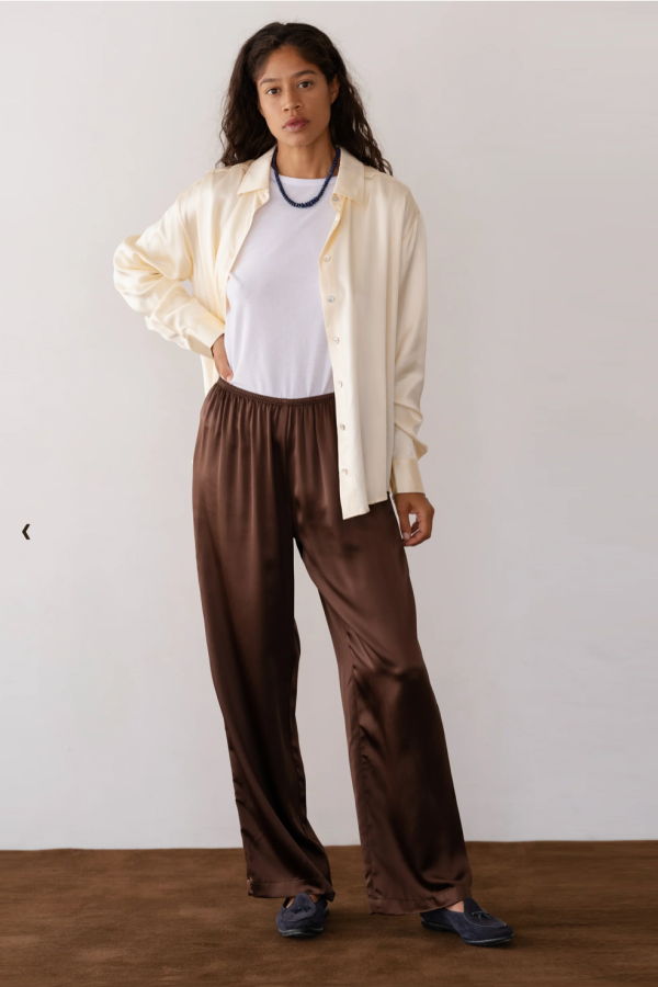 Donni. The Silk Simple Pant - Espresso