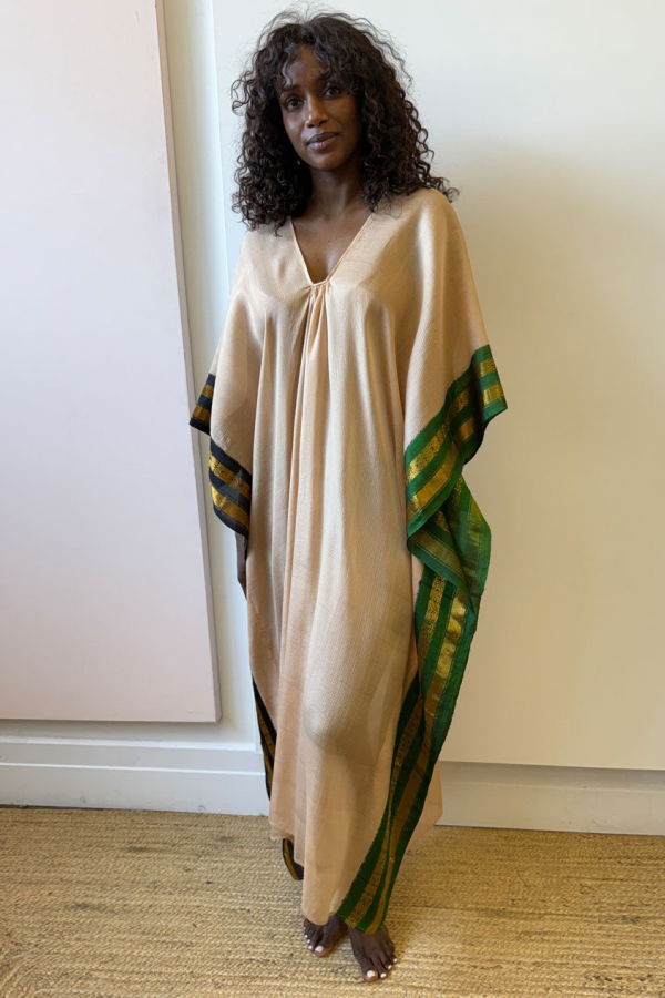 Two One of a Kind Two Tone Border Caftan