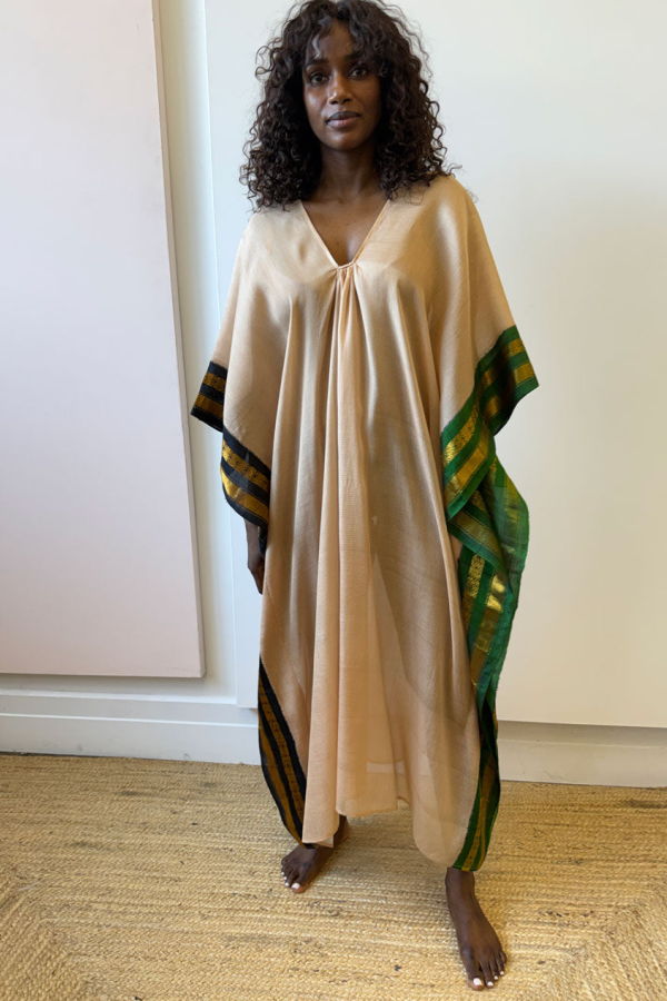 Two One of a Kind Two Tone Border Caftan