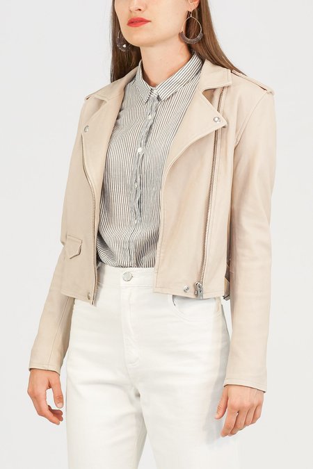 iro leather jacket pink