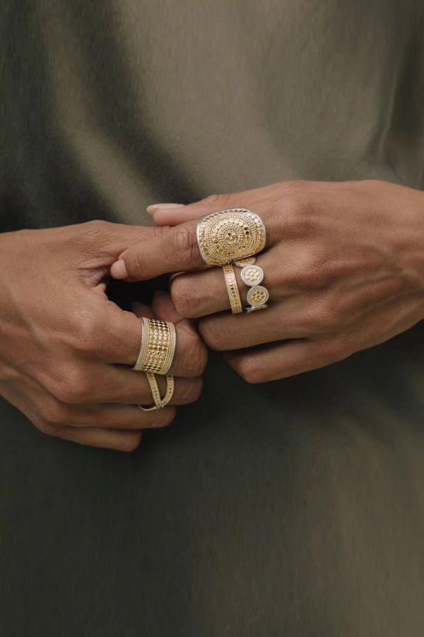 Anna Beck Classic Band Ring - Gold/Silver