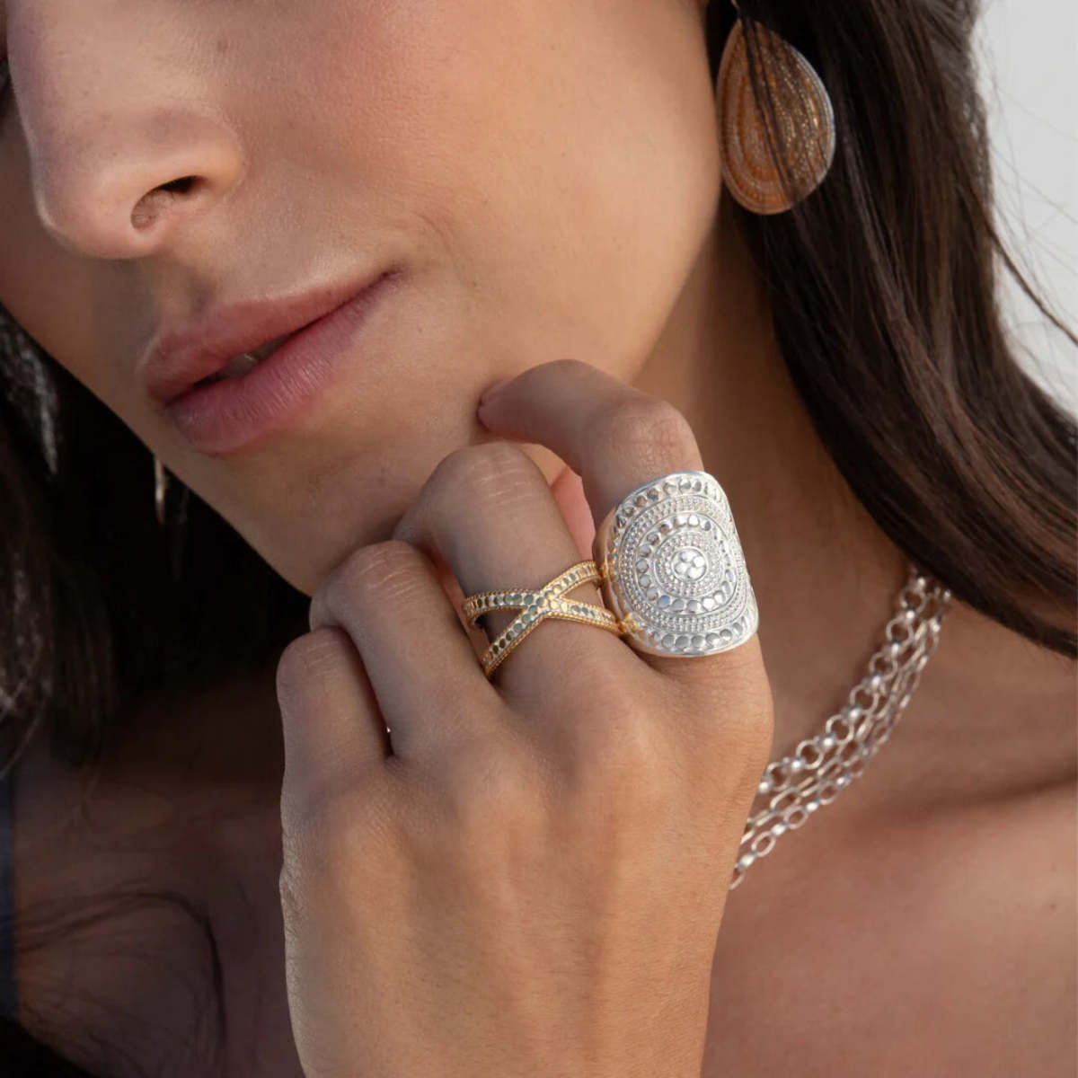 Anna Beck Classic Saddle Ring - Silver - Image 3 of 3